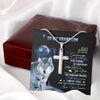 To My Grandson Wolf Necklace From Grandma Papa Always Remember Grandson Birthday Graduation Christmas Customized Gift Box Message Card