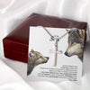 Gift for Son, Son Cross Necklace, Necklace for Boy, Gift Set for Son, To My Son Necklace, Gift for Son from Mom, Wolf Son
