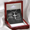 God Creates The Toughest Warriors, Personalized Cross Necklace, Gifts For Him