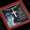 To My Grandson Wolf Necklace From Grandma Papa Always Remember Grandson Birthday Graduation Christmas Customized Gift Box Message Card