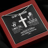 Gift for Son, Son Cross Necklace, Necklace for Boy, Gift Set for Son, To My Son Necklace, Gift for Son from Mom, Wolf Son