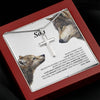 Gift for Son, Son Cross Necklace, Necklace for Boy, Gift Set for Son, To My Son Necklace, Gift for Son from Mom, Wolf Son