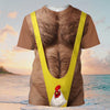 Funny Costume T-Shirt for Men Women, hg  3D Printing Hairy Chest Graphic Tee, HG Novelty Gag Gift Shirt for Men, Party Outfit