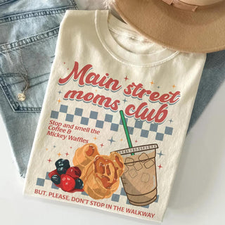 TT Retro Main Street Mom Club Shirt  WDW Mom Tee  Mickey Waffles Coffee Shirt  WDW Trip Family Vacation Tee HFN Shirt