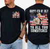 TT Happy 4th of July To All You Sumbitches Shirt  Funny Buford T Justice Patriotic Graphic Tee  Retro Smokey and the Bandit USA Flag Humor Gift HFN Shirt