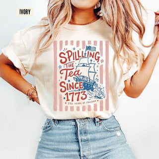 TT Striped Spilling The Tea Since 1773 Shirt  Funny 4th Of July Tee  Preppy Patriotic USA Shirt  4th of July Party TShirt  250th Anniversary HFN Shirt