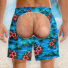 Funny Men Swim Trunks, HG Fake Butt Beach Shorts, Bachelor Party Gag Gift for Men, Personalized Novelty Swimwear, Gift for Him