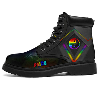 Pride Gift LGBT Pride Rainbow Yin And Yang All Season Boots NHD