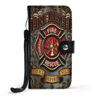 Firefighter Gift Fireman Gift Cell Phone Wallet Case for Universal Models - Fire Rescue FireFighter