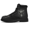 New Comfortable Leather Skull Heavy Swag Lace Up Leather Skull Boots
