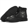 New Comfortable Leather Skull Heavy Swag Lace Up Leather Skull Boots