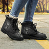 New Comfortable Leather Skull Heavy Swag Lace Up Leather Skull Boots