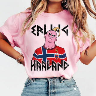 Comfort Color Erling Haaland Majin Buu Graphic Tee, Soccer Manga Fan Apparel NNA