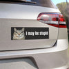 10x3 inch I May be Stupid Cat Meme HFN Car Magnet Funny Meme Cute Kitty Cat Car Magnet Decor  W