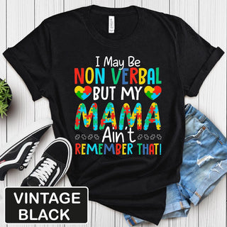 Autism Awareness Mama T-Shirt HG Neurodiversity Puzzle Tee