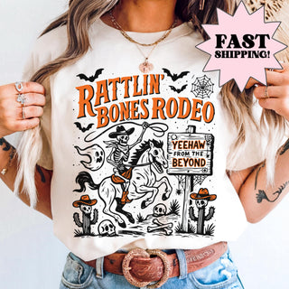 Comfort Colors Halloween Shirt Skeleton Shirt Western Shirt Funny Halloween Tshirt Haunted Tee Pumpkin Shirt  Fall Spooky Rodeo Tee NNA