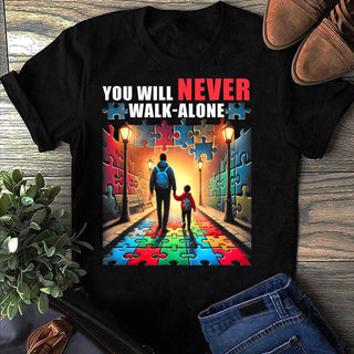 Autism Awareness T-Shirt: You'll Never Walk Alone - Soft Cotton Tee HG