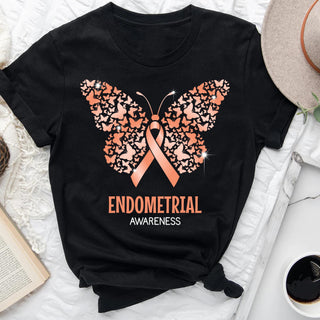 Endometrial Cancer Awareness Shirt HG Family Cancer Support T-Shirt HG Endometrial Cancer Survivor Gift  Cancer Ribbon TShirt HGfor Cancer Fighter