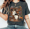 Cozy Ghost Reading T-Shirt: Halloween Library Bookshelf Tee NNA