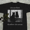 I do not think therefore i do not am  Funny Cat shirt  Grunge tshirt  Vintage Shirt  80s  90s  Retro  Witchy shirt  Goth  Emo  Punk shirt NNA