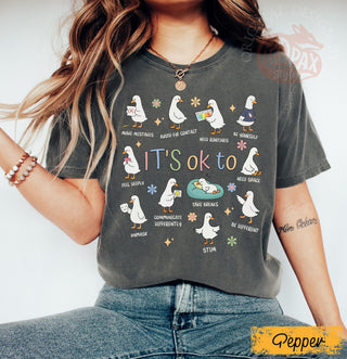 Itâs Ok To Be Different Autism Goose Shirt HG Autism Acceptance Comfort Colors Shirt HG Special Education Teacher Tee  Neurodiversity Shirt