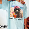 Feral And Salty Comfort Colors T-Shirt  Funny Beach Raccoon Shirt  Salty Summer Vacation Graphic Tee  Coastal Raccoon Meme Shirt NNA