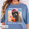 Feral And Salty Comfort Colors T-Shirt  Funny Beach Raccoon Shirt  Salty Summer Vacation Graphic Tee  Coastal Raccoon Meme Shirt NNA