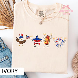 TT Cute 4th Of July Shirt  Patriotic Eagle Star Hotdog Firework Tee  Funny America Shirt  Comfort Colors Unisex USA Tee  Independence Day Gift NNA