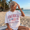 TT Retro America 4th of July Shirt  Preppy Oversized USA Tee  Aesthetic Patriotic Comfort Colors  Cute Summer Fashion  Vintage American NNA