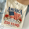 TT Comfort ColorsÂ® 250 Years Flag & Poppies Shirt  Patriotic Floral T-Shirt  God Shed His Grace on Thee Tee  250th Anniversary Shirt NNA