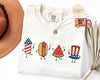 TT Comfort ColorsÂ® Patriotic Doodle  Cute Fourth of July Shirt  Watermelon Hotdog Firework Shirt  Retro American Shirt  Funny Sumer 250th Shirt NNA