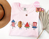 TT Comfort ColorsÂ® Patriotic Doodle  Cute Fourth of July Shirt  Watermelon Hotdog Firework Shirt  Retro American Shirt  Funny Sumer 250th Shirt NNA