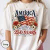 TT Comfort ColorsÂ® 250 Years Flag & Poppies Shirt  Patriotic Floral T-Shirt  God Shed His Grace on Thee Tee  250th Anniversary Shirt NNA