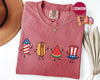 TT Comfort ColorsÂ® Patriotic Doodle  Cute Fourth of July Shirt  Watermelon Hotdog Firework Shirt  Retro American Shirt  Funny Sumer 250th Shirt NNA