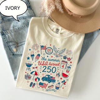 TT Comfort ColorsÂ® The Summer USA Turned T-Shirt  America 250th Birthday Shirt  4th Of July Shirt NNA