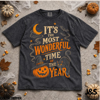 It's The Most Wonderful Time Of The Year Halloween Shirt  Spooky Season Pumpkin Ghost Tshirt  Vintage Witchy Fall Graphic Gift NNA