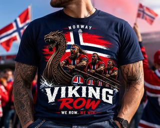 Norway Soccer HFN Shirt Viking Row Tee Norway Jersey Norwegian Football Fan Shirt Nordic Viking Gift 2026 Soccer Fan Tee