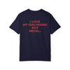 I Love My Girlfriend But Messi HFN Shirt Funny Football Fan Tee Minimalist Back Print Shirt Soccer Lover Gift Streetwear Graphic T-Shirt