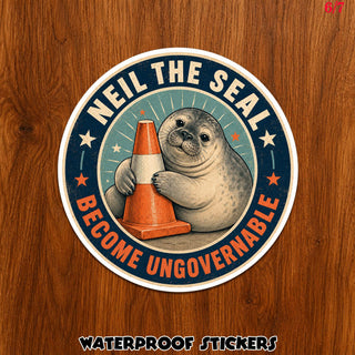 Neil The Seal HFN Vinyl Sticker Funny Elephant Seal Meme Decal Tasmania Animal Gift