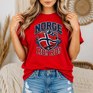 NORGE RO! RO! Norway Flag HFN Shirt Norwegian Pride Tee Norge Football Fan T-Shirt Viking Nordic Supporter Gift Grunge Norway Tee Men's Gift