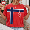 Number 9 Norway Jersey HFN Shirt: Haaland Shirt Norwegian Football Supporter Tee Soccer Fan Gift Alt for Norge World Football Cup