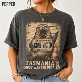 Comfort Colors Neil the Seal Mugshot HFN Shirt Conevicted Tee Funny Elephant Seal Graphic Shirt Tasmania Wildlife Gift