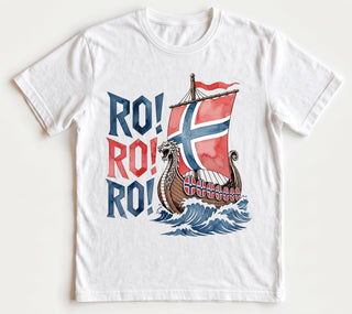 Norway Ro! Viking Ship HFN T-Shirt: Norwegian Flag 2026 World tournament Soccer Team Chant Shirt Norge National Football Team Fan Unisex Tee