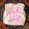 In October We Wear Pink Pink Ghost Breast Cancer Spooky Season Ghost Awareness Shirt HG Design Cancer Halloween