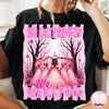 Preppy In October We Wear Pink Breast Cancer Awareness Halloween Design  Pink Witch Shirt HG Graphic