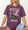 Viking Longship HFN T-Shirt with Dragon Head and Waves - Row Norway Graphic Tee for Norse History & Lore Lovers