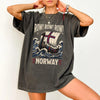 Viking Longship HFN T-Shirt with Dragon Head and Waves - Row Norway Graphic Tee for Norse History & Lore Lovers