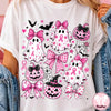 Breast Cancer Ghost Coquette Bow Pink Ghost Design  Retro Breast Cancer Awareness Halloween Shirt HG