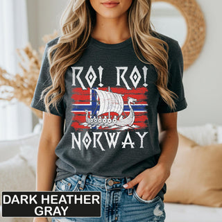 RO RO Norway HFN Shirt Viking Ship Shirt Norway Football Fan Tee Scandinavian Viking Row Shirt Nordic Longship T-Shirt Viking Gift