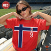 Number 9 Norway Jersey HFN Shirt: Haaland Shirt Norwegian Football Supporter Tee Soccer Fan Gift Alt for Norge World Football Cup